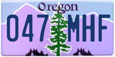 OR license plate 047MHF