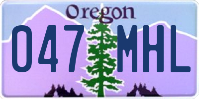 OR license plate 047MHL