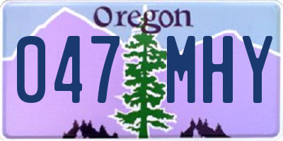 OR license plate 047MHY