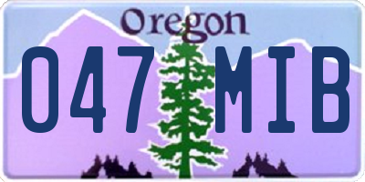 OR license plate 047MIB