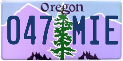 OR license plate 047MIE