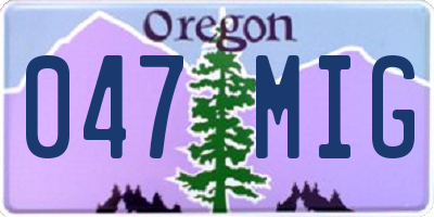 OR license plate 047MIG