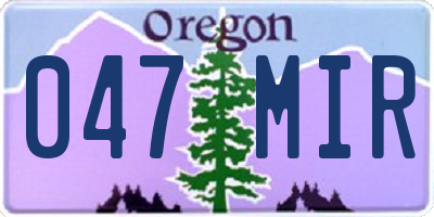 OR license plate 047MIR
