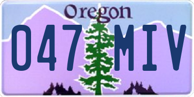 OR license plate 047MIV