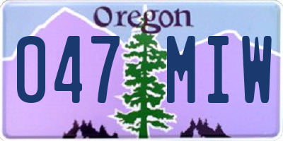 OR license plate 047MIW
