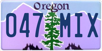 OR license plate 047MIX