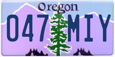 OR license plate 047MIY