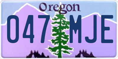 OR license plate 047MJE