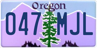 OR license plate 047MJL