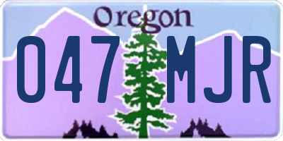 OR license plate 047MJR