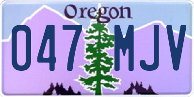 OR license plate 047MJV