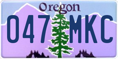 OR license plate 047MKC