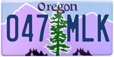 OR license plate 047MLK
