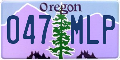 OR license plate 047MLP