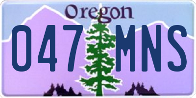 OR license plate 047MNS