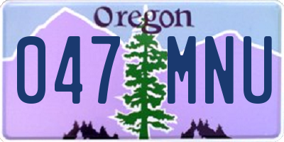 OR license plate 047MNU