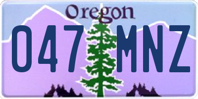 OR license plate 047MNZ