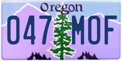OR license plate 047MOF