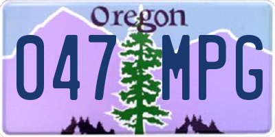 OR license plate 047MPG
