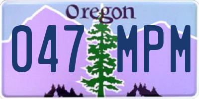 OR license plate 047MPM