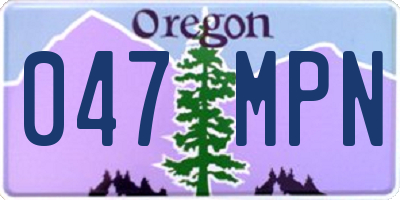 OR license plate 047MPN