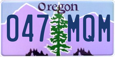 OR license plate 047MQM