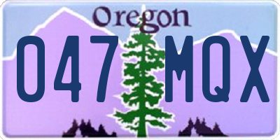 OR license plate 047MQX