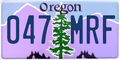 OR license plate 047MRF