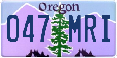 OR license plate 047MRI