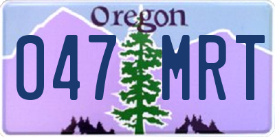 OR license plate 047MRT