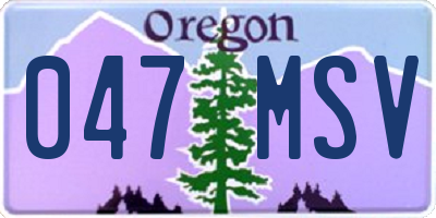 OR license plate 047MSV