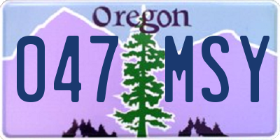 OR license plate 047MSY