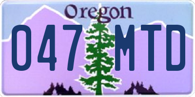 OR license plate 047MTD