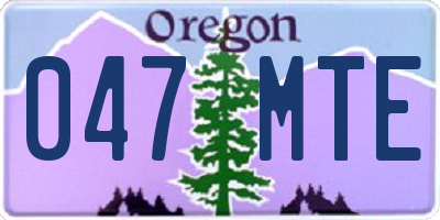OR license plate 047MTE