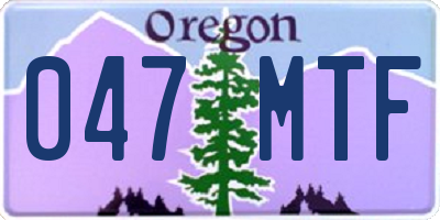 OR license plate 047MTF