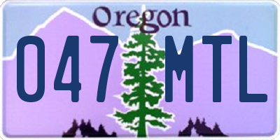 OR license plate 047MTL