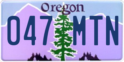 OR license plate 047MTN
