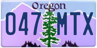 OR license plate 047MTX