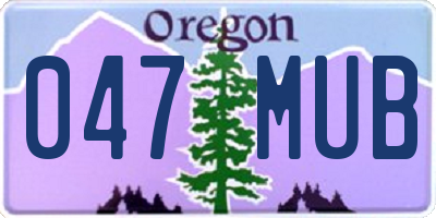 OR license plate 047MUB