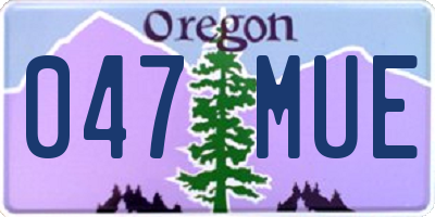 OR license plate 047MUE