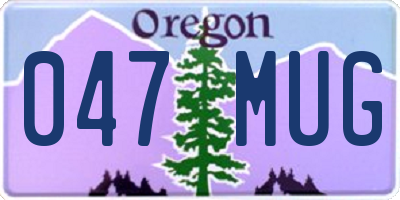 OR license plate 047MUG