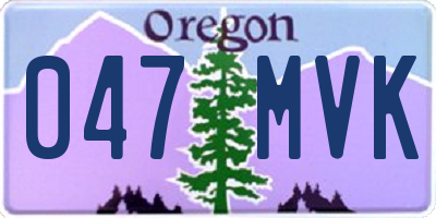 OR license plate 047MVK