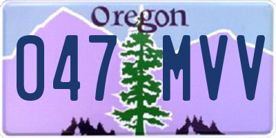 OR license plate 047MVV