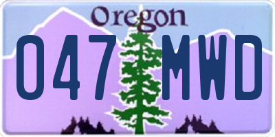 OR license plate 047MWD