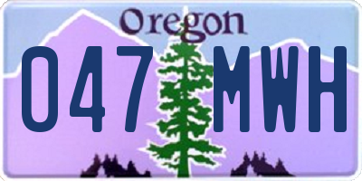 OR license plate 047MWH