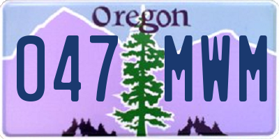 OR license plate 047MWM