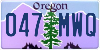 OR license plate 047MWQ