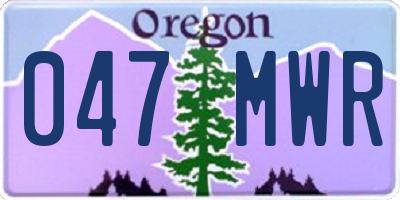 OR license plate 047MWR