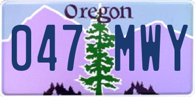 OR license plate 047MWY