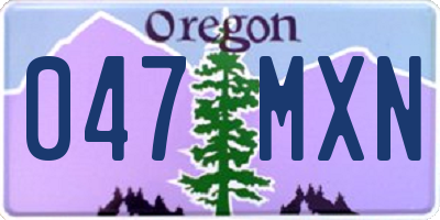 OR license plate 047MXN